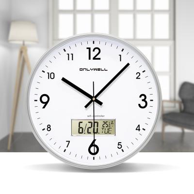 China Wall Clock CLASSIC Intelligence LCD Digital WiFi Analog Clock with Temperature and Calendar for sale