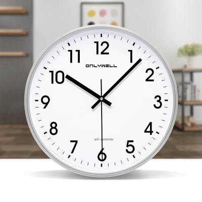 China 12 Inch Quartz Clock WiFi Controller Wall Clock Simple Design Quiet Analog Clock Radio for sale