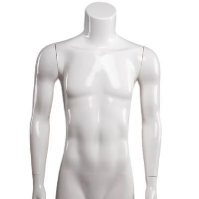 China Bright white male mannequin hot style upper body clothing exhibition model props human body muscle man dummy model for sale