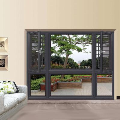 China Residential Aluminum Casement Windows 55MM Big Modern Glass Hurricane Impact Windows for sale