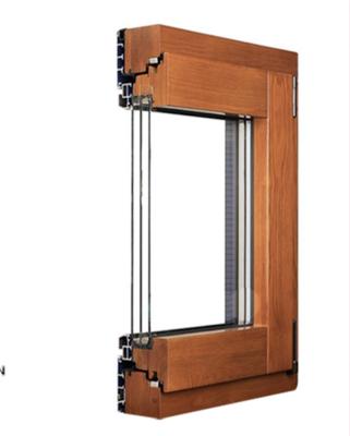 China Heat Insulation Water Proof Aluminum Clad Wood Windows 86MM OEM Design Double Glazing Tilt Windows Glass Pine Tower for sale