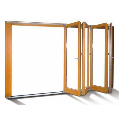 China Modern High Quality Interior Folding Glass Wall Doors Solid Wood Oak Internal Glass Folding Door for sale