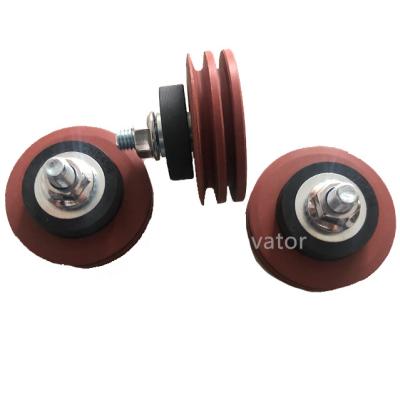 China New and original contemporary elevator door wheel KM89627G02 double-groove elevator door hanging rope wheel for sale