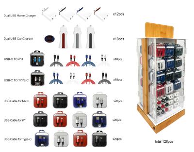 China Can shape factory recommended or present wholesale display acrylic counter with mobile charger/cables full sale for sale