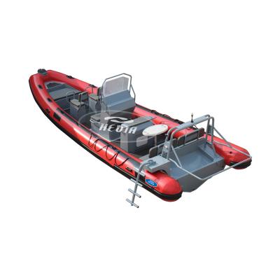 China Family Entertainment/Military/Rescue Inflatable Boat CE Hedia 24.5ft 7.6m with Motorsport 150hp Aluminum Double Hull Rowing Boat Hypalon Rib for sale