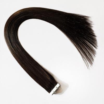 China Silky Straight Black Color Brazilian Remy Human Hair No Shedding Tape In Hair Extensions for sale