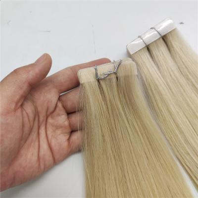 China Silky Straight Natural Looking Intact Virgin Remy Human Hair Tape Invisible Cuticle Extension Hair for sale