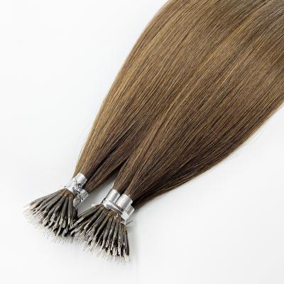 China Wholesale Nano Hair Extension Ring Hair Extensions Double Drawn Remy Nano Bond Bead Tip Factory Silky Straight for sale