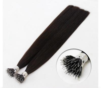 China Double Drawn Top Quality Silky Straight Remy Human Hair Nano Tip Hair Extensions 1g/0.8g/0.5g for sale