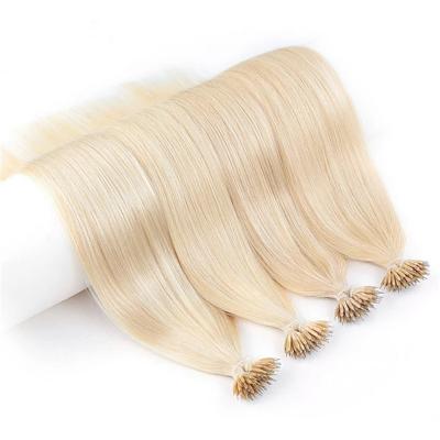 China Double Extension Pulled Silky Straight Wholesale Remy Nano Tip Human Hair for sale