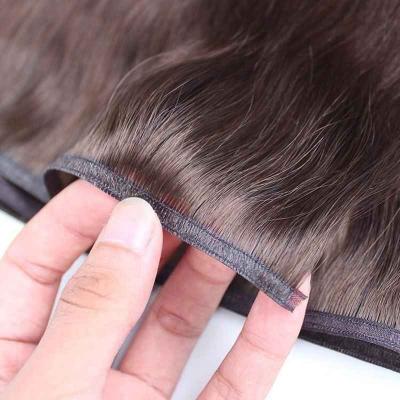 China Silky Straight Cuticle Lined Hair Russian Soft And Thin Flat Weft Double Drawn Hair Extensions for sale