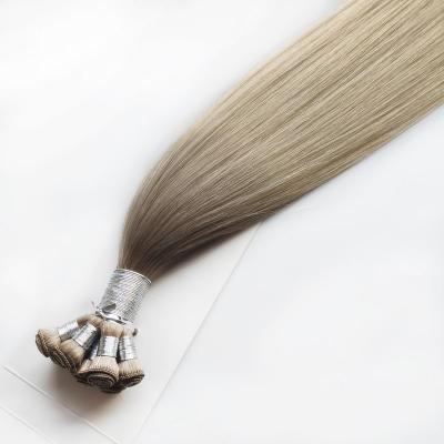 China Best Quality Handtied Human Hair Full Cuticle Silky Straight Russian End Intact Hair Weft Extensions for sale