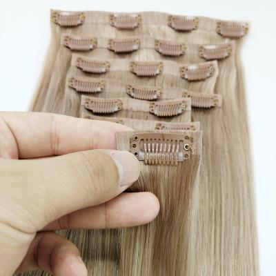 China 7 Pieces Invisible Seamless PU Silky Straight Remy Hair With Clip for sale