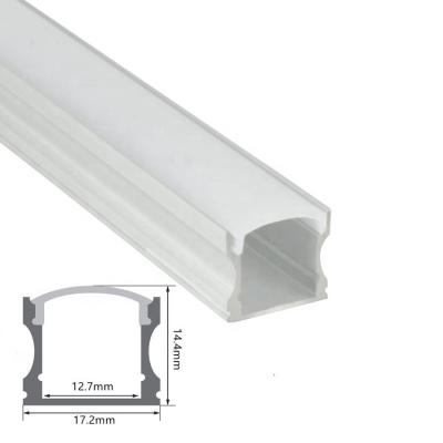 China Aluminum + PC 17x15mm Aluminum LED Profile For LED Strip Lights for sale