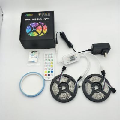 China Residential 10m RGB Led Strip Lights With Music Sync & Bluetooth APP Control + IR Remoter for sale