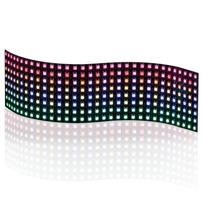 China RGB LED Matrix Panel 8x32 256 Pixels Full Color Flexible Programmable LED Display Works with Raspberry Pi or Arduino 8x32x0.2cm for sale