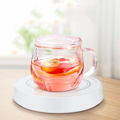 China Viable 55 Degree Cups Smart Cup Coffee Electric Heater Usb Ceramic Cup Heater Mug With Heating Coaster for sale