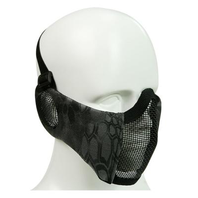 China 1000D War Games Face Mask Tactics CS Field Shooting Expansion Sporting Goods Outdoor Hunting Breathable Nylon Mesh Earmuffs Half Face Mask for sale