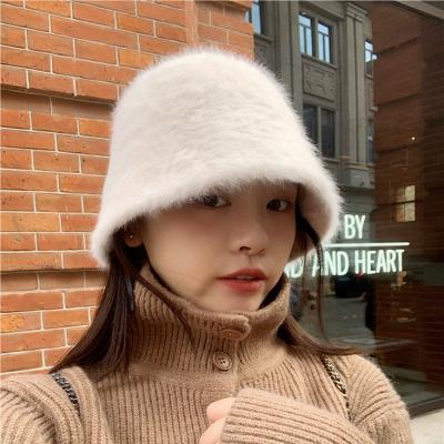 China COMMON cold proof of autumn and winter bucket hat imitation rabbit hair cover basin hat and warm plush fisherman hat for sale