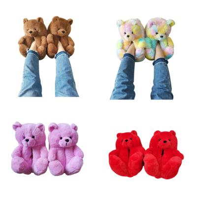 China CUSHIONING new teddy bear warm slippers home shoes and comfortable plush slippers can be customized for sale