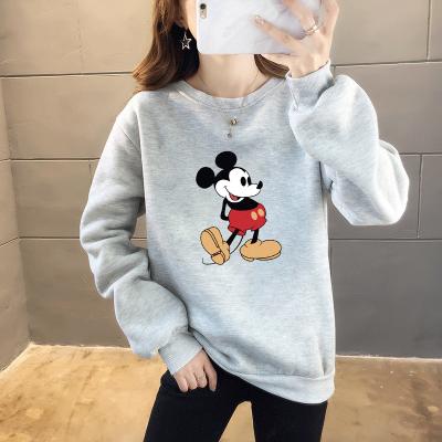 China Anti-wrinkle autumn and winter plush INS sweater female student warm cartoon Mickey thickened long sleeve top large size wholesale for sale