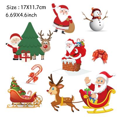 China Christmas Decorative Holiday Sticker Christmas Tree Hot Stamping Father Bangs New Hot Transfer Hot Pink Card Stickers for sale