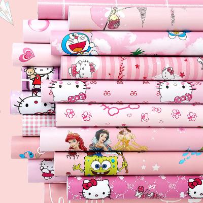 China Instant 60cm Cartoon PVC Wallpaper Paste Furniture Renovation Wall Sticker Bedroom Background Waterproof Self Adhesive Wall for sale