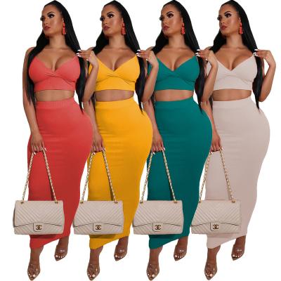 China QUICK DRY two-piece set European and American women's suspender skirt chest sexy wrap long suit for sale