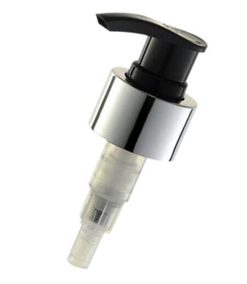 China Non Spill 24/410 28//410 White Aluminum Metal Twist Up Plastic Lotion Hand Pump For Sale Silver Lotion Pump for sale