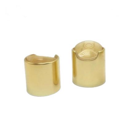 China Non Spill Metal Lotion Pump 20/410 24/410 28/410 Gold Aluminum Plastic Disc Cap Press Top Cap for sale