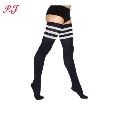 China RJ-I-1020 Anti-Fault Black Thigh High Socks for sale