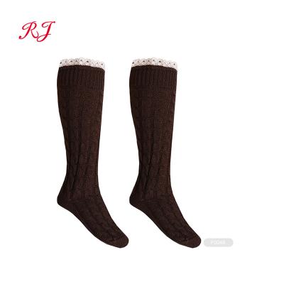 China RJ-F0097 QUICK DRY boot socks with ruffles lace up balanced boot socks for sale