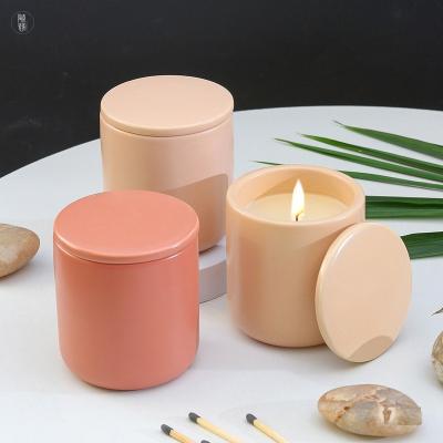 China Nordic Wholesale Custom Single Container Empty Shining Candle Jars With Lids In Bulk for sale