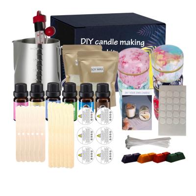 China Holiday Full Beginners Set Complete DIY Candle Making Kit Supplies Christmas OEM Cotton Wick Soy Wax 1 set/box, 6 boxes/ctn 200 sets for sale