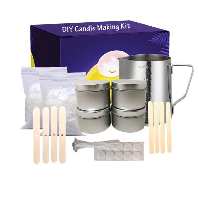 China Holiday Candle Making Supplies Gift Soy Wax DIY Candle Making Kit OEM MSDS Christmas Scented Art Candle Cotton Wick 200 Sets Pillar for sale