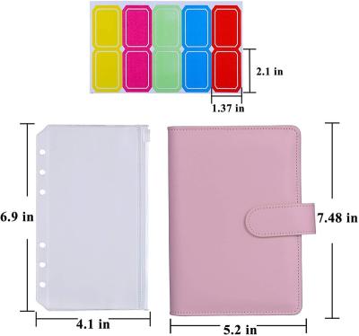 China Eco-Friend Cash Envelope Money Saving Organizer Binder, Etc. Leather Binder PU budget A5 A6 A7 with envelopes for sale