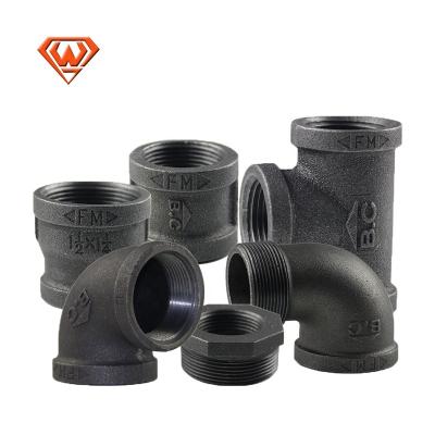 China FM Cast Iron Elbow Malleable Iron Pipe Fittings Black 90 Elbow 1