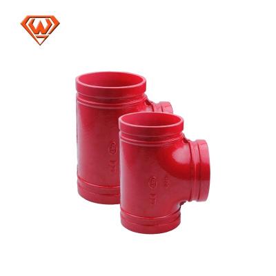 China GGG500-7 Ductile Iron Grooved Pipe Fittings Red Tee For Pipe All Sleeve Tees for sale