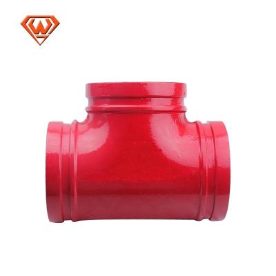 China Steam Quality Assurance System Malleable Iron Grooved Equal Tee Fittings Grooved Mechanical Tee for sale