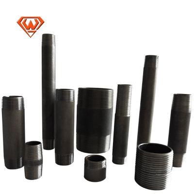 China Carbon Steel Tube Metal Pipe Joints Forged Carbon Steel Female Pipe Nipple for sale