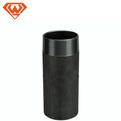 China Carbon Steel Black Male Coupling Fittings sch40 NPT Pipe Nipple Welding Iron Hydraulic Nipple 1/2