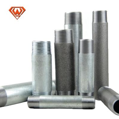 China Seamless Steel Pipe Nipple Female Thread Pipe Nipple Seamless Steel Hot Deep Galvanized Black Equal Toe Double for sale