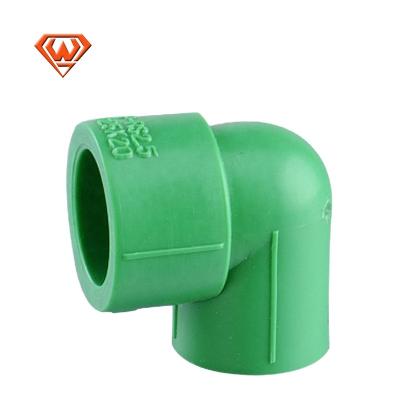 China PPR (pp resin waterline female elbows PPR pipe fittings China fitting elbow white green plastic ppr fittings for sale