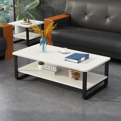 China 2 Layer Open Storage Coffee Table Side Extendable Industrial Modern Table for sale