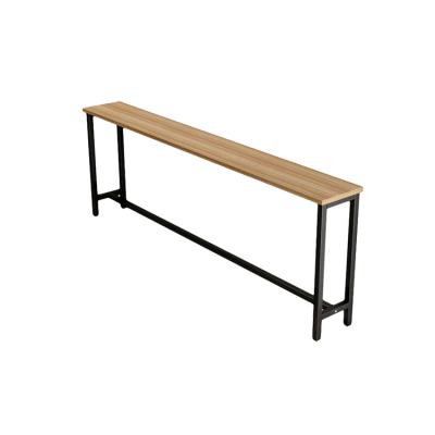 China Easy To Install Modern Simple Easy Wood Tables Metal Frame Sofa Side Table Long Bar for sale