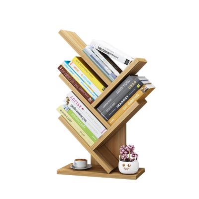 China Wholesale Design Asymmetrical Wooden Book Shelves Easy Installation Rack Modern Kids Shelves Tree Shaped Bookshelf With 3 Laye for sale