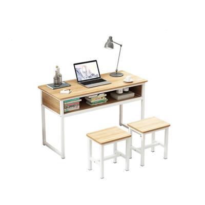 China Easy Assembly Modern And Simple Home Office Computer Double Desk Economical Desk for sale