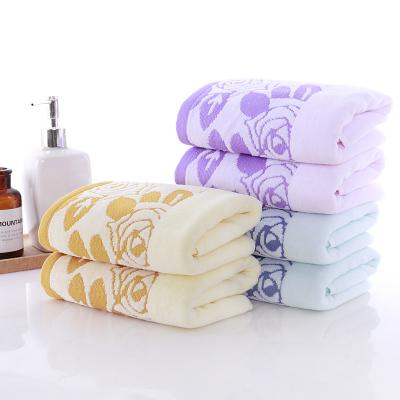 China China Factory Sustainable 100% Cotton Hotel Towel Cut Velvet Peony Flower Towel for sale