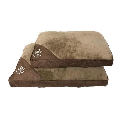 China Sustainable Warm Brown Suede Microfiber Pet Soft Dog Mat Dog Bed Cushion for sale