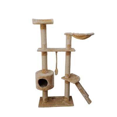 China Viable Wholesale Low Price Wooden Cat Tree Cat House Cat Scratcher Wooden Tree Scratcher for sale